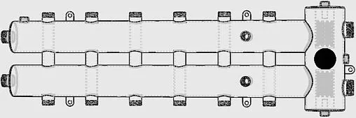 Распределительный коллектор 7 контуров с гидрострелкой 1¼&quot;н x 1&quot;н Север-R-М7(Aisi) 1955052