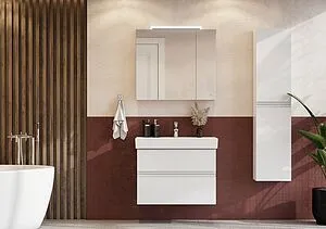 Шкаф-зеркало Roca Oleta 80 белый матовый A857647501, 5