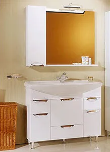 Шкаф-зеркало Aqwella Line 105 L белый Li.02.10, 5