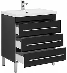 Тумба-умывальник напольная Aquanet Верона 75 чёрный 00178474+00158755, 4