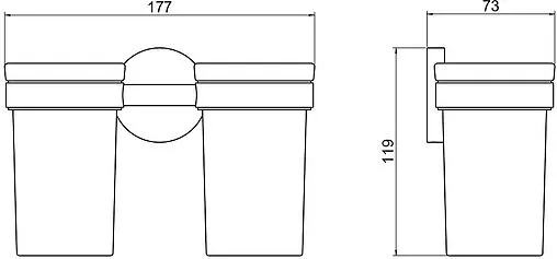 Стакан двойной Aquatek Европа чёрный матовый AQ4117MB