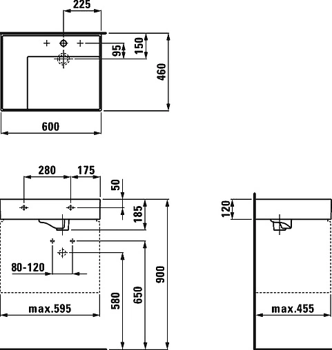 Раковина Laufen Kartell 60 L белый 8.1033.5.000.104.1