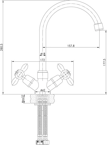 Смеситель для кухни Aquanet Опера хром SD98905