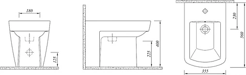 Биде напольное Kale Basics белый 7112238000
