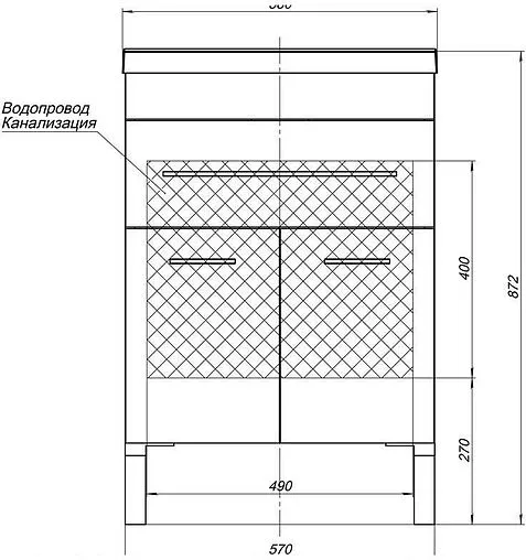Тумба под умывальник напольная Aquanet Верона 60 капучино 00304534