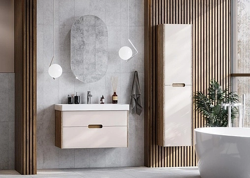 Тумба под умывальник подвесная Aquaton Оливия 70 бежевый/дуб веллингтон 1A254301OLVG0 Тумба под умывальник подвесная Aquaton Оливия 70 бежевый/дуб веллингтон 1A254301OLVG0