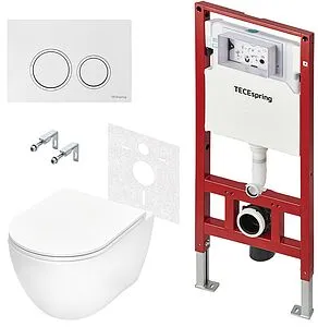 Комплект 6 в 1 TECEspring Base R K401103WCRP с кнопкой TECEspring R 9940103 белый глянцевый/хром глянцевый, 1