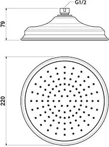 Лейка верхнего душа Aquatek Классик хром AQ2088CR, 2