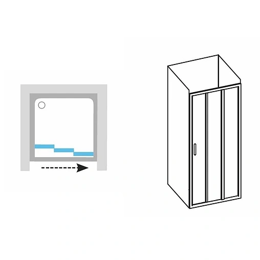 Дверь в нишу 900мм прозрачное стекло Ravak Blix BLDP3-90 X00H70C00Z1