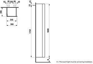Шкаф-пенал подвесной Laufen INO 36 L белый 4.2545.1.030.170.1 Шкаф-пенал подвесной Laufen INO 36 L белый 4.2545.1.030.170.1, 2