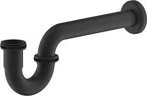 Сифон трубный для раковины TIMO чёрный матовый 961/03L Сифон трубный для раковины TIMO чёрный матовый 961/03L, 1