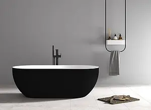 Ванна акриловая отдельностоящая Abber 172x79 белый/панель Black matte AB9241MB, 4