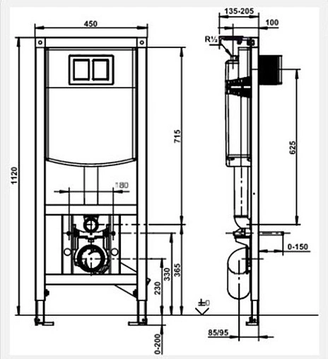 Инсталляция для подвесного унитаза Sanit INEO PLUS 90.733.00..S004