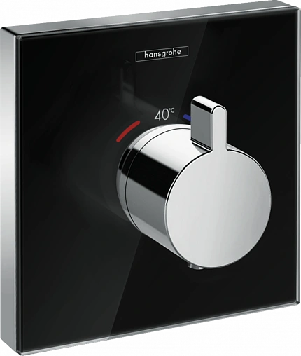 Термостат для 1 потребителя Hansgrohe ShowerSelect Glass Highflow чёрный/хром 15734600