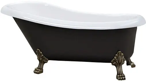 Ванна отдельностоящая из искусственного камня C-bath Retro 169x82 белый/черный CBM001001