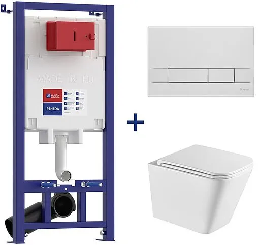 Комплект 5 в 1 Lemark Peneda+Bit Florex White 100801419 с кнопкой Bit 9801005 хром глянцевый