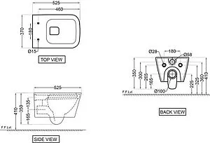 Унитаз подвесной безободковый Jaquar Laguna белый LAS-WHT-91953BIUFSM, 2