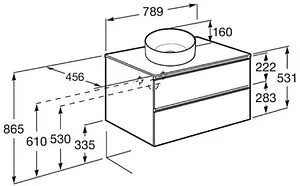 Тумба-умывальник подвесная Roca The Gap 80 городской дуб A857399402+A857419402+ Тумба-умывальник подвесная Roca The Gap 80 городской дуб A857399402+A857419402+, 2