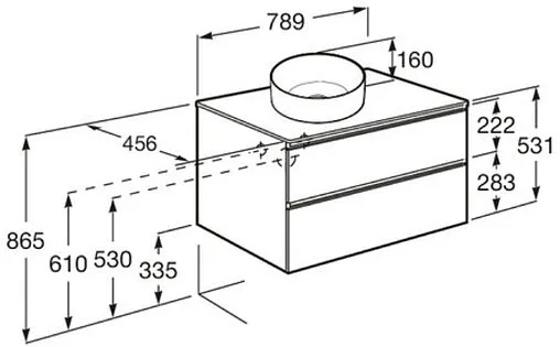 Тумба-умывальник подвесная Roca The Gap 80 городской дуб A857399402+A857419402+