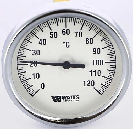 Термометр биметаллический Watts F+R801 80мм 120°С гильза 75мм ½&quot; 10005944