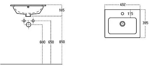 Раковина Sanovit Practico 50 белый 44050