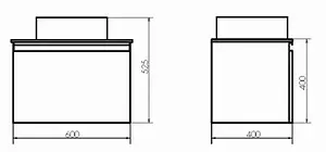Тумба-умывальник подвесная Comforty Эдинбург 60 бетон светлый/чёрный 00-00002782CF, 2