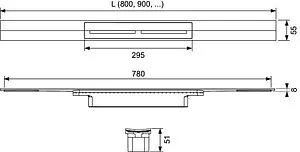 Профиль для душа 1000мм TECEdrainprofile PVD Brushed Black Chrome 671001 Профиль для душа 1000мм TECEdrainprofile PVD Brushed Black Chrome 671001, 2