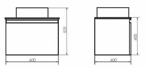 Тумба-умывальник подвесная Comforty Эдинбург 60 бетон светлый/чёрный 00-00002782CF