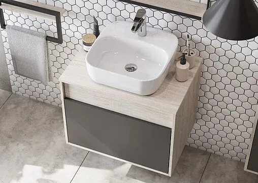 Тумба-умывальник подвесная Aquaton Лофт Урбан 80 графит/орегон 1A2476K4LQX60