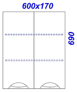 Шкаф двухстворчатый Aqwella Line В6 белый Li.04.06, 3