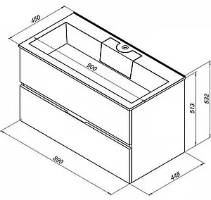 Тумба-умывальник подвесная Aquanet Алвита 90 белый 00235340+00187182, 2