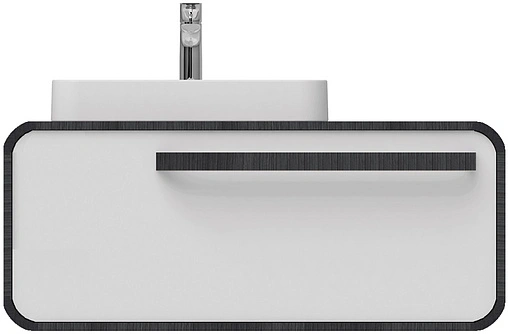 Тумба-умывальник подвесная ISVEA Soffice 110 дуб серый/белый 23SQS317115I+10SQ50057SV