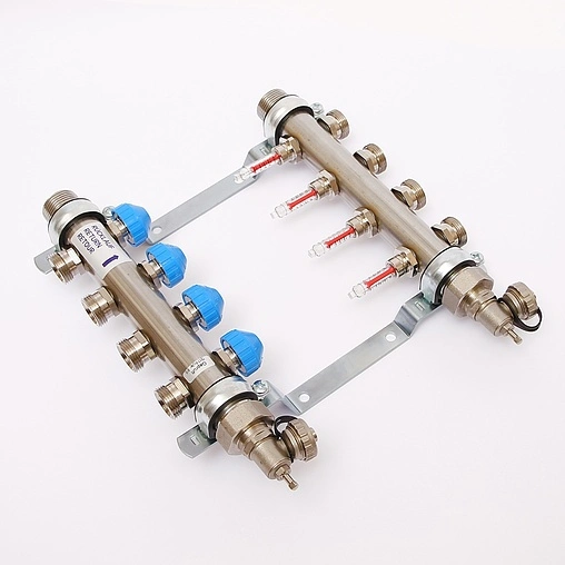 Группа коллекторная с расходомерами 4 отвода 1&quot;н/н x ¾&quot;ек Uni-fitt 455W4304