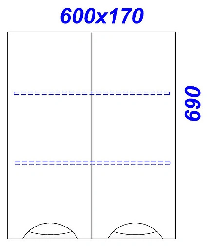 Шкаф двухстворчатый Aqwella Line В6 белый Li.04.06