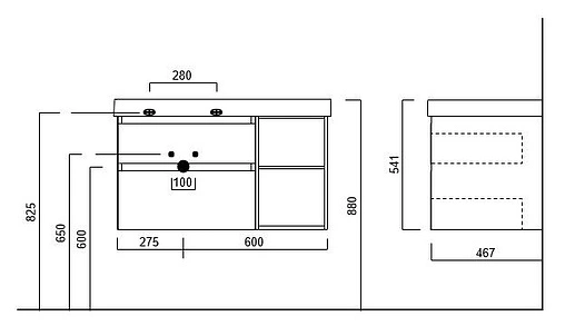 Тумба под умывальник подвесная Kerama Marazzi Cubo 90 мальва/ментс CUB.90Lh\MAL Тумба под умывальник подвесная Kerama Marazzi Cubo 90 мальва/ментс CUB.90Lh\MAL