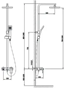 Душевая система со смесителем для ванны Timo Briana золото матовое SX-7130/17 Душевая система со смесителем для ванны Timo Briana золото матовое SX-7130/17, 2
