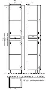 Шкаф-пенал напольный IDDIS Carlow белый/дуб CAR3600i97, 3