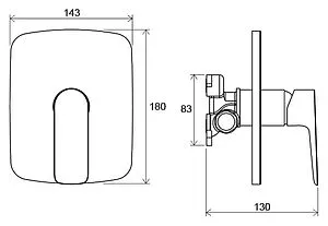 Смеситель для душа скрытого монтажа Ravak Classic хром X070089 Смеситель для душа скрытого монтажа Ravak Classic хром X070089, 2