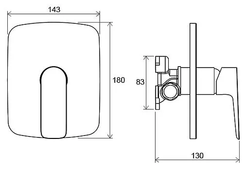 Смеситель для душа скрытого монтажа Ravak Classic хром X070089 Смеситель для душа скрытого монтажа Ravak Classic хром X070089