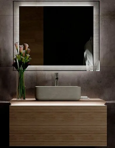 Зеркало с подсветкой Jorno Karat 100 белый Kar.02.100/P/W