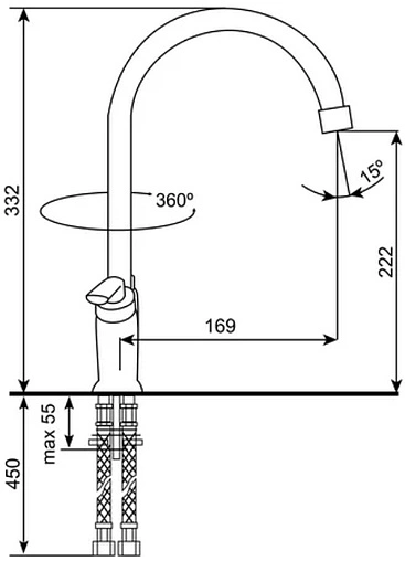 Смеситель для кухни Ulgran песочный U-011-302