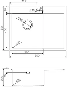 Мойка кухонная Omoikiri Akisame 65-LG-L светлое золото 4973083 Мойка кухонная Omoikiri Akisame 65-LG-L светлое золото 4973083, 2
