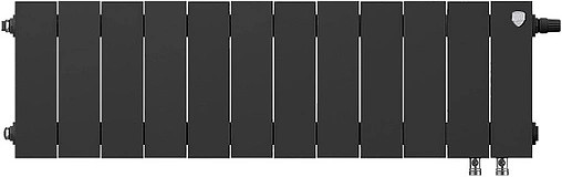 Радиатор биметаллический 12 секций нижнее правое подключение Royal Thermo PianoForte VD 200 Noir Sable RTPNSVDR20012