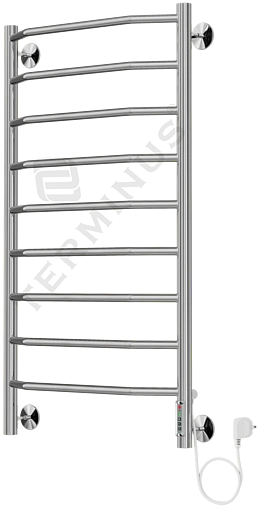 Полотенцесушитель электрический лесенка Terminus Виктория П9 900х532 полированная сталь 4660059580166