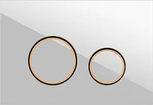 Клавиша смыва для унитаза Cersanit Twins 63535 кнопки/белый матовый, кольца/золото Клавиша смыва для унитаза Cersanit Twins 63535 кнопки/белый матовый, кольца/золото, 1