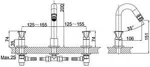 Смеситель для раковины D&K Hessen Grimm хром DA1384101 Смеситель для раковины D&K Hessen Grimm хром DA1384101, 2
