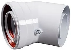 Колено для дымохода Ø 60/100мм ∠ 45° (Al) Baxi MT71410161