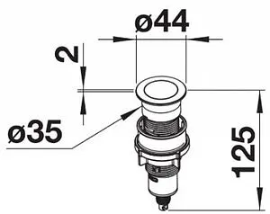 Кнопка клапана-автомата Blanco нержавеющая сталь 233696 Кнопка клапана-автомата Blanco нержавеющая сталь 233696, 2