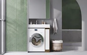 Тумба-умывальник напольная над стиральной машиной Aquaton Лондри 80 дуб рустикальный/белый 1A2671K2LHDR0+ Тумба-умывальник напольная над стиральной машиной Aquaton Лондри 80 дуб рустикальный/белый 1A2671K2LHDR0+, 5