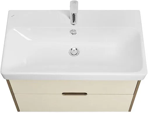 Тумба-умывальник подвесная Aquaton Оливия 80 бежевый/дуб веллингтон 1A2831K0OLVG0